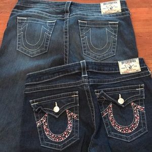 TWO pair True Religion Jeans size 32